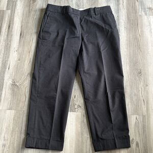 Ann Taylor Black Cotton Blend Dress Pants Ankle Length Cuffed Bottom Size 6P